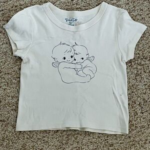 Cream colored brandy melville baby tee. One size